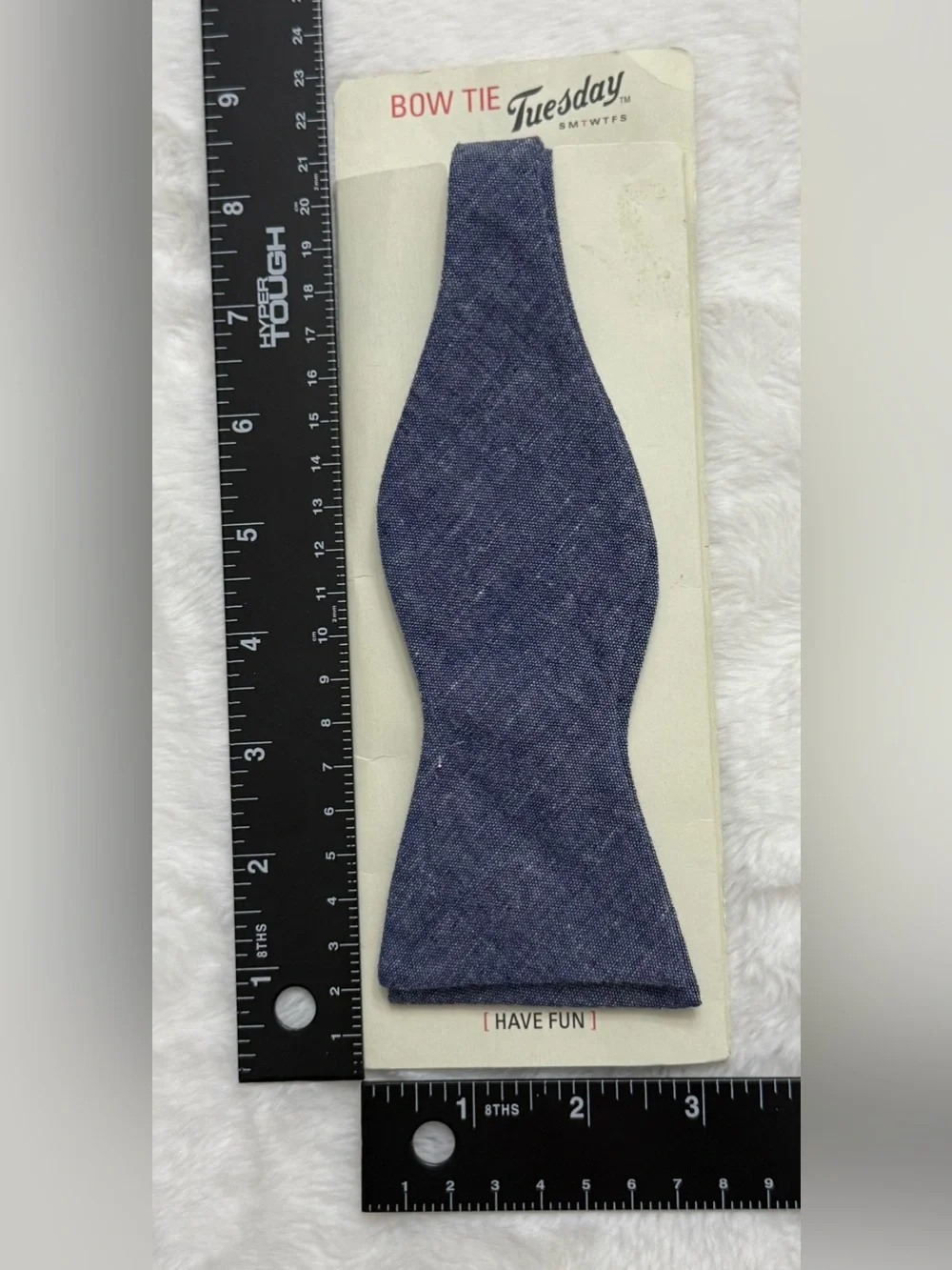 Vtg Bow Tie Tuesday Men's Chambray Self-Tie Bow Tie NWT Blue Deadstock